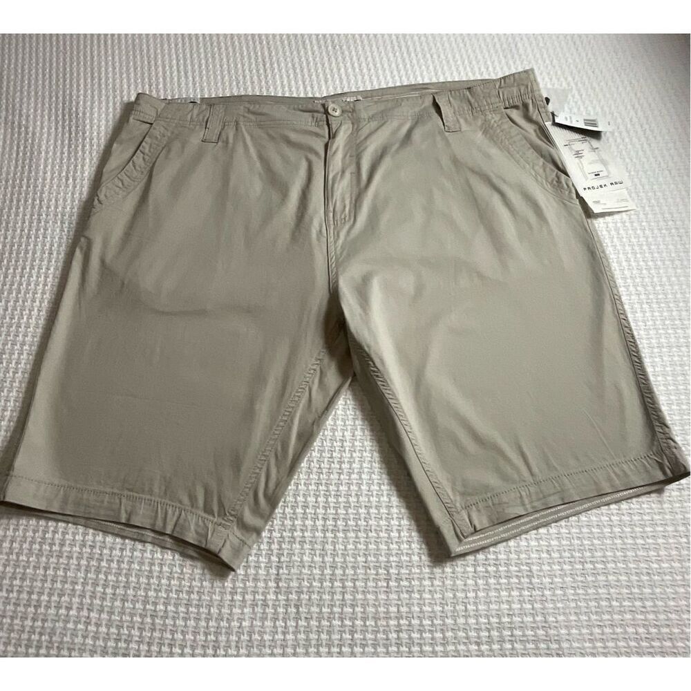 PROJEK RAW Mens Size 40 - 9 in. Twill Shorts in Khaki